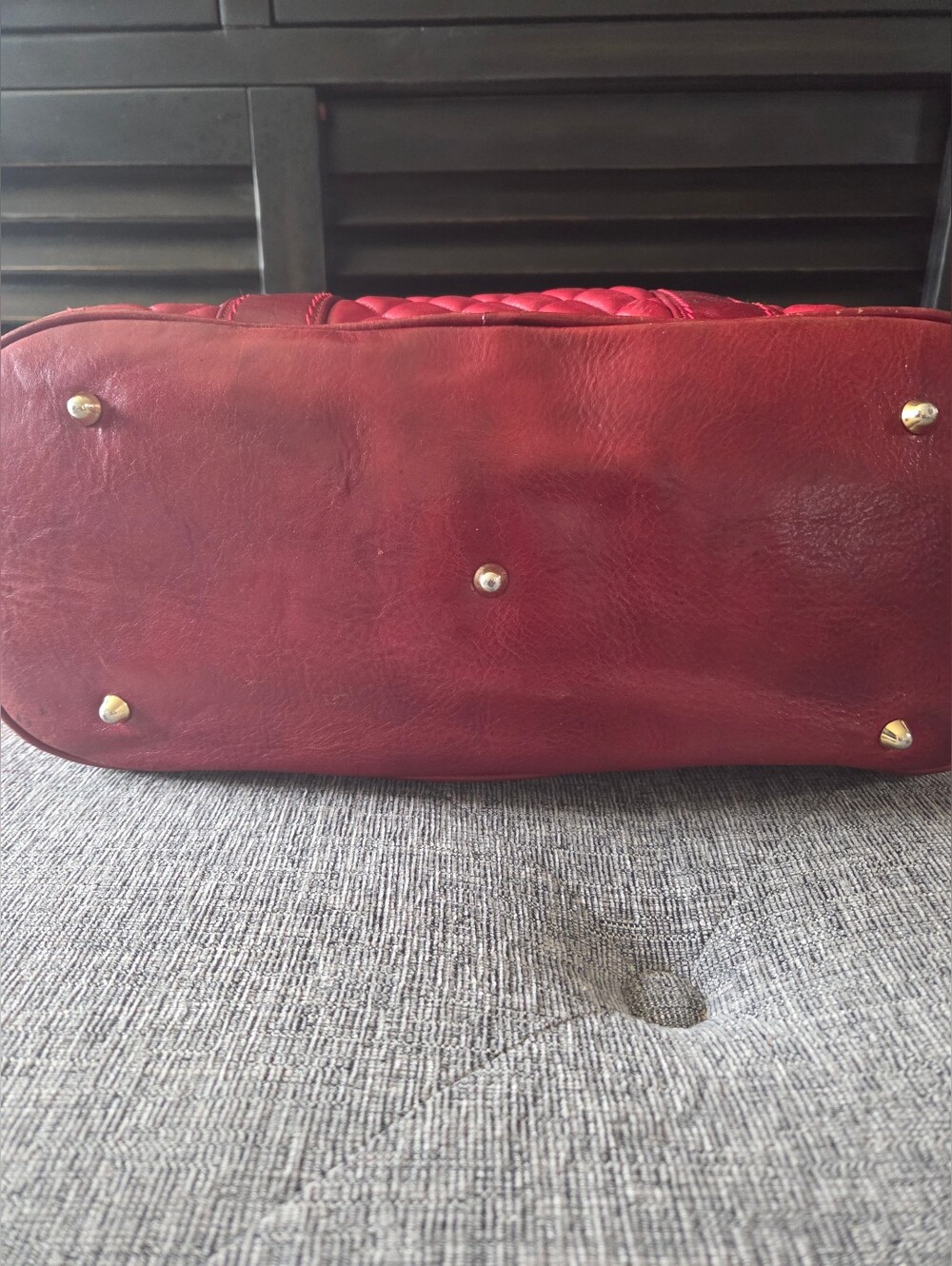 Marino Orlandi Red Quilted Leather Tote Bag - Picture 11 of 16
